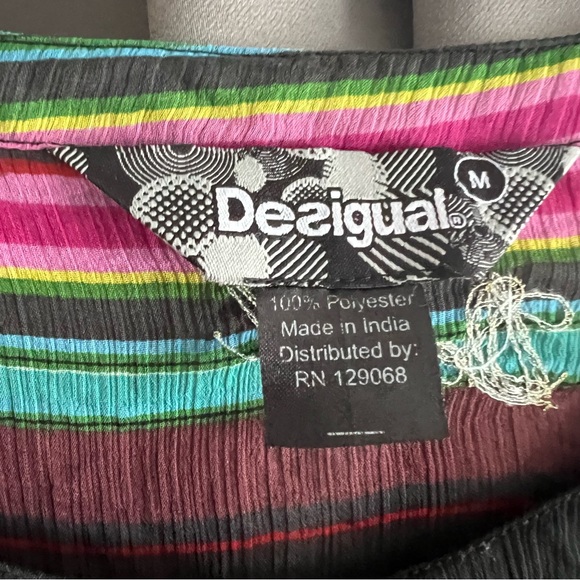 Desigual Sheer Black with Multi Pattern, Multi Colored Abstract Designs - Picture 5 of 7